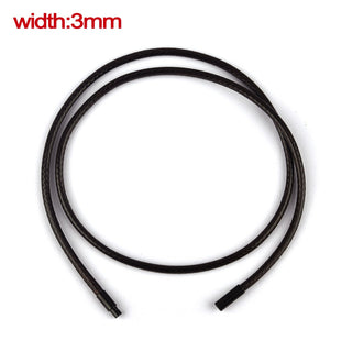 45/50/60cm Black Brown Braid Wax Cord DIY Pendant Necklace Jewelry Making Handmade Leather Rope Steel Clasp String Chain ALODIA STORE