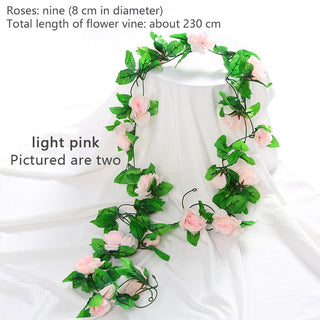 2.4M Silk Artificial Ivy Rattan Leaf Garland Plant Vine Home Wedding Bathroom Decoration Garden Festival Party Decor fake flower ALODIA STORE