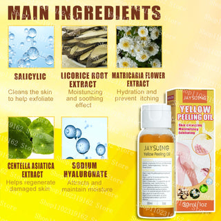 30ml Yellow Peeling Oil Strong Exfoliating Solution Bleaching Dark Skin Spots Blackheads for Body Face Skin Care Beauty ALODIA STORE