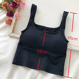 Summer Y2k Top Women Basic Streetwear CropTops Solid Color Casual Tank Top Woman Slim Elasticity TShirt Backless Camisole Female ALODIA STORE