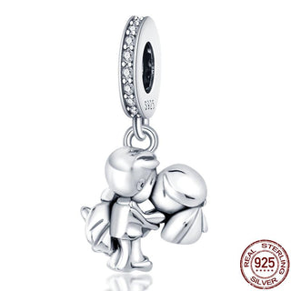 925 Sterling Silver Heart Shaped Charm Bead Fits Original Pandora Bracelet Necklace Women Chameleon Pendant DIY Fine Jewelry Hot ALODIA STORE
