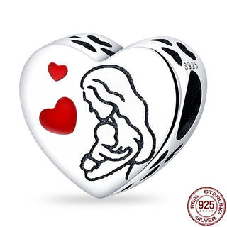 925 Sterling Silver Heart Shaped Charm Bead Fits Original Pandora Bracelet Necklace Women Chameleon Pendant DIY Fine Jewelry Hot ALODIA STORE