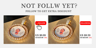 D&amp;Z Custom Made Photo Rotating double-sided Medallions Pendant Micro Paved CZ Round Pendant Collier For Men Women Accessories ALODIA STORE