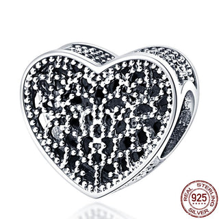 925 Sterling Silver Heart Shaped Charm Bead Fits Original Pandora Bracelet Necklace Women Chameleon Pendant DIY Fine Jewelry Hot ALODIA STORE