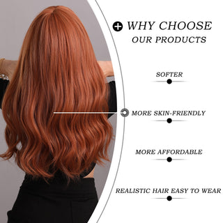7JHH WIGS Long Wavy Wig for Woemn Natural Curly Hair Wig Synthetic Hair for Women Daily Cosplay Heat Resistant Fiber Wigs Blonde ALODIA STORE