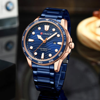 2022 New CURREN Luxury Brand Men Sport Watches Men Quartz Watch Stainless Steel Men Fashion Casual Wrist Watch Relogio Masculino ALODIA STORE
