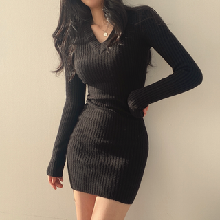 Dresses For Women 2023 Sexy Sleeve Mini Sweater ALODIA STORE