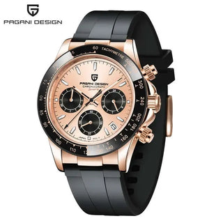 PAGANI DESIGN Top Brand New Men Quartz Wristwatch Luxury Sapphire Glass Sports Watch Rubber Strap Chronograph Watch Men Relogio ALODIA STORE