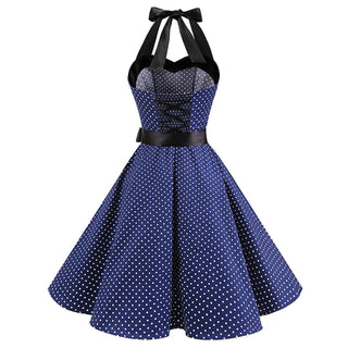 Women Red Cherry Party Dress Vintage 50s Rockabilly Hepburn Dress 2023 Elegant Summer Strapless Swing Retro Halter Pin up Dress ALODIA STORE