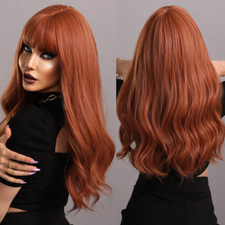 7JHH WIGS Long Wavy Wig for Woemn Natural Curly Hair Wig Synthetic Hair for Women Daily Cosplay Heat Resistant Fiber Wigs Blonde ALODIA STORE