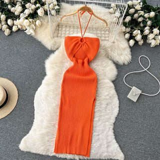Halter Crochet Bodycon Dress ALODIA STORE