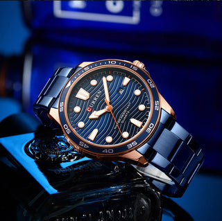 2022 New CURREN Luxury Brand Men Sport Watches Men Quartz Watch Stainless Steel Men Fashion Casual Wrist Watch Relogio Masculino ALODIA STORE