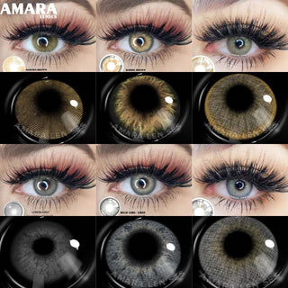 AMARA 1 Pair Colored Contact Lenses Natural Look Brown Eye Lenses Gray Contact Blue Lenses Fast Delivery Green Eye Alodia Store