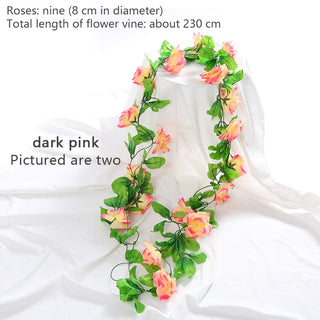 2.4M Silk Artificial Ivy Rattan Leaf Garland Plant Vine Home Wedding Bathroom Decoration Garden Festival Party Decor fake flower ALODIA STORE