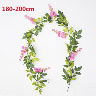 76cm Artificial Green Plants Hanging Ivy Leaves Radish Seaweed Grape Fake Flowers Vine Home Garden Wall Party Decoration ALODIA STORE