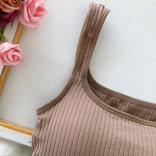 Summer Y2k Top Women Basic Streetwear CropTops Solid Color Casual Tank Top Woman Slim Elasticity TShirt Backless Camisole Female ALODIA STORE