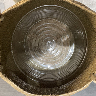 LuanQI Wicker Basket Toy Organizer Folding Rattan Seagrass Storage Basket Laundry Woven Basket Plant Flower Pot For Home Garden ALODIA STORE