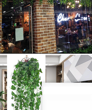 90CM Artificial Green Plant Hanging Ivy Leaf Seaweed Radish Artificial Flower Grapevine Home Garden Wall Fence Party Decoration ALODIA STORE