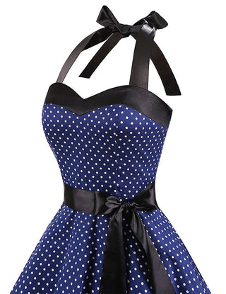 Women Red Cherry Party Dress Vintage 50s Rockabilly Hepburn Dress 2023 Elegant Summer Strapless Swing Retro Halter Pin up Dress ALODIA STORE