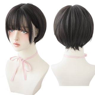 7JHH WIGS Short Bob Straight Ombre Blonde Wigs With Bang For Girl Black Female Synthetic Shoulder Length Crochet Hair Ginger Wig ALODIA STORE