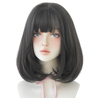 7JHH WIGS Short Bob Straight Ombre Blonde Wigs With Bang For Girl Black Female Synthetic Shoulder Length Crochet Hair Ginger Wig ALODIA STORE