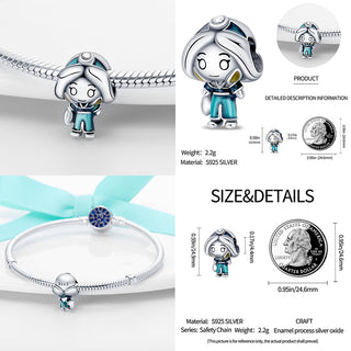 new 100% 925 sterling silver disney charm of ley 925 Chain Beaded Suitable For Ladies Original Pandora Bracelet DIY Jewelry ALODIA STORE