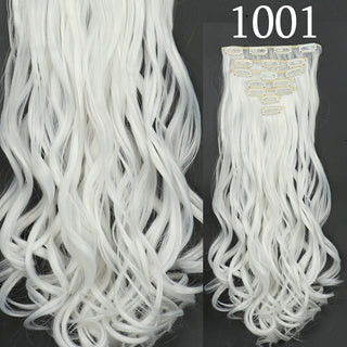 24Inchs 16 Clips in Hair Extensions Long Straight Hairstyle Synthetic Blonde Black Hairpieces Heat Resistant False Hair ALODIA STORE