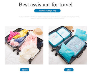6Pcs/Set Travel Bag Men And women Packing Cubes Unisex Travel Storage Bags Kit ALODIA STORE