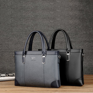 Classic Design Handbag For Man Business Briefcase Computer Bag Men's Office Bags Waterproof PVC Fabric Travel Work Shoulder Bag ALODIA STORE