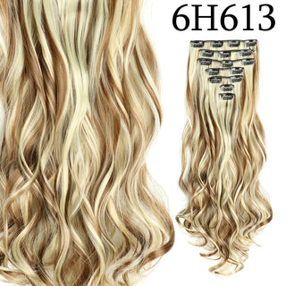 24Inchs 16 Clips in Hair Extensions Long Straight Hairstyle Synthetic Blonde Black Hairpieces Heat Resistant False Hair ALODIA STORE