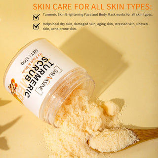 150g Turmeric Scrubs Body Face Nourish Moisturizing Exfoliating Hand Deep Cleansing Acne Scarring Psoriasis Dead Skin Remove ALODIA STORE