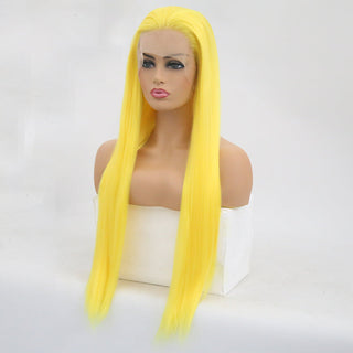 Charisma Blonde Wig Synthetic Lace Front Wig for Women Long Silky Straight Hair Natural Hairline Side Part Cosplay Wigs ALODIA STORE