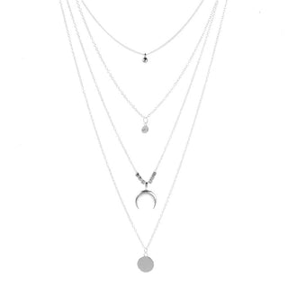 Crystal Zircon Heart Star Charm Layered Pendant Necklace Set for Women Charms Fashion Square Rhinestone Female Vintage Jewelry ALODIA STORE