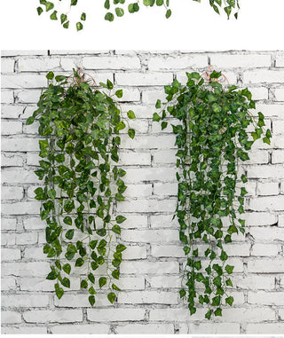 90CM Artificial Green Plant Hanging Ivy Leaf Seaweed Radish Artificial Flower Grapevine Home Garden Wall Fence Party Decoration ALODIA STORE