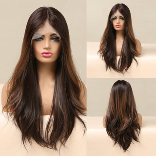 EASIHAIR Straight Blonde Lace Front Synthetic Wigs with Baby Hair Long Women's Lace Wigs High Density Natural Wig Heat Resistant ALODIA STORE