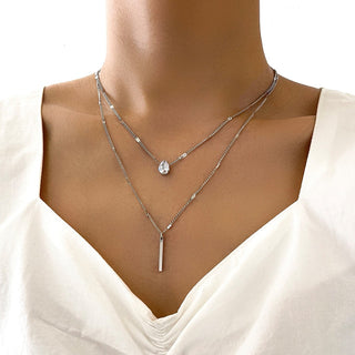 2022 New Popular Silver Colour Sparkling Clavicle Chain Choker Necklace For Women Fine Jewelry Wedding Party Gift ALODIA STORE