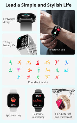 COLMI C60 Smartwatch 1.9 inch Full Screen Bluetooth Calling Heart Rate Sleep Monitor 19 Sport Models Smart Watch For Men Women ALODIA STORE