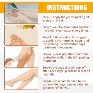 30ml Yellow Peeling Oil Lighten Dark Spots Acne Melanin Skin Bleaching Exfoliating Oil Whiten Brighten Skin For Face Body ALODIA STORE