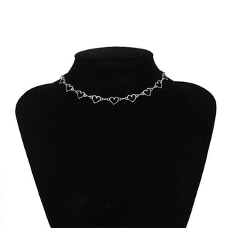 Kpop Vintage Harajuku Goth Metal Heart Neck Chains Choker Grunge Necklaces For Women Egirl Cosplay Aesthetic Accessories Jewelry ALODIA STORE