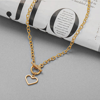 Kpop Vintage Harajuku Goth Metal Heart Neck Chains Choker Grunge Necklaces For Women Egirl Cosplay Aesthetic Accessories Jewelry ALODIA STORE