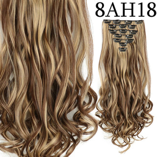 24Inchs 16 Clips in Hair Extensions Long Straight Hairstyle Synthetic Blonde Black Hairpieces Heat Resistant False Hair ALODIA STORE