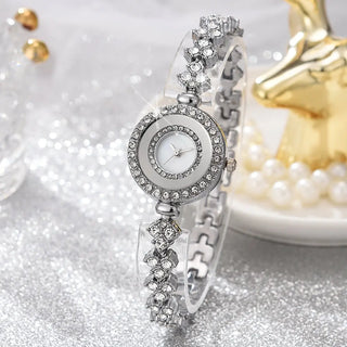 6PCS Set Luxury Watch Women Ring Necklace Earrings Rhinestone Fashion Wristwatch Female Casual Ladies Watches Bracelet Set Clock ALODIA STORE