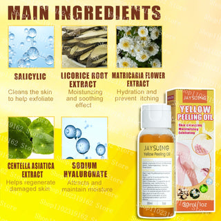 30ml Yellow Peeling Oil Strong Exfoliating Solution Bleaching Dark Skin Spots Blackheads for Body Face Skin Care Beauty ALODIA STORE