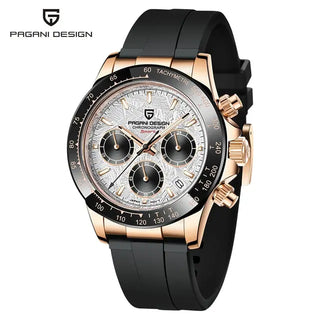 PAGANI DESIGN Top Brand New Men Quartz Wristwatch Luxury Sapphire Glass Sports Watch Rubber Strap Chronograph Watch Men Relogio ALODIA STORE