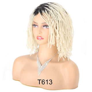 Braided Wig 10inch Synthetic Hair Short Bob Wig for Women Black Blonde Red Dreadlock Goddess Faux Nu Locs Curly Twist Wig Female ALODIA STORE