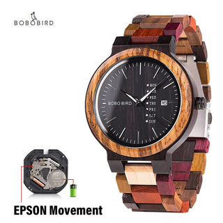 BOBO BIRD Luxury Wood Couple Watches for Men Watch Auto Date Man Watch for Women Handmade Quartz Wristwatch Relogio Masculino ALODIA STORE