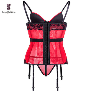 Body de talla grande de encaje para mujer, corsé sin espalda con tirantes y lazo, 944 ALODIA STORE