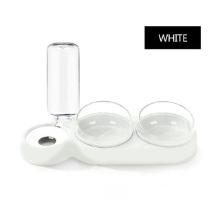 Pet Bowl Double Bowls Food Water Feeder With Auto Water Dispenser ALODIA STORE