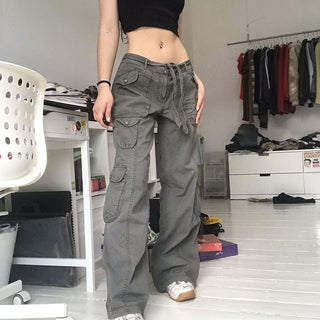 Button Low Waist Women's Denim Pants ALODIA STORE