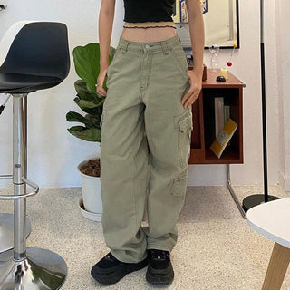 Button Low Waist Women's Denim Pants ALODIA STORE